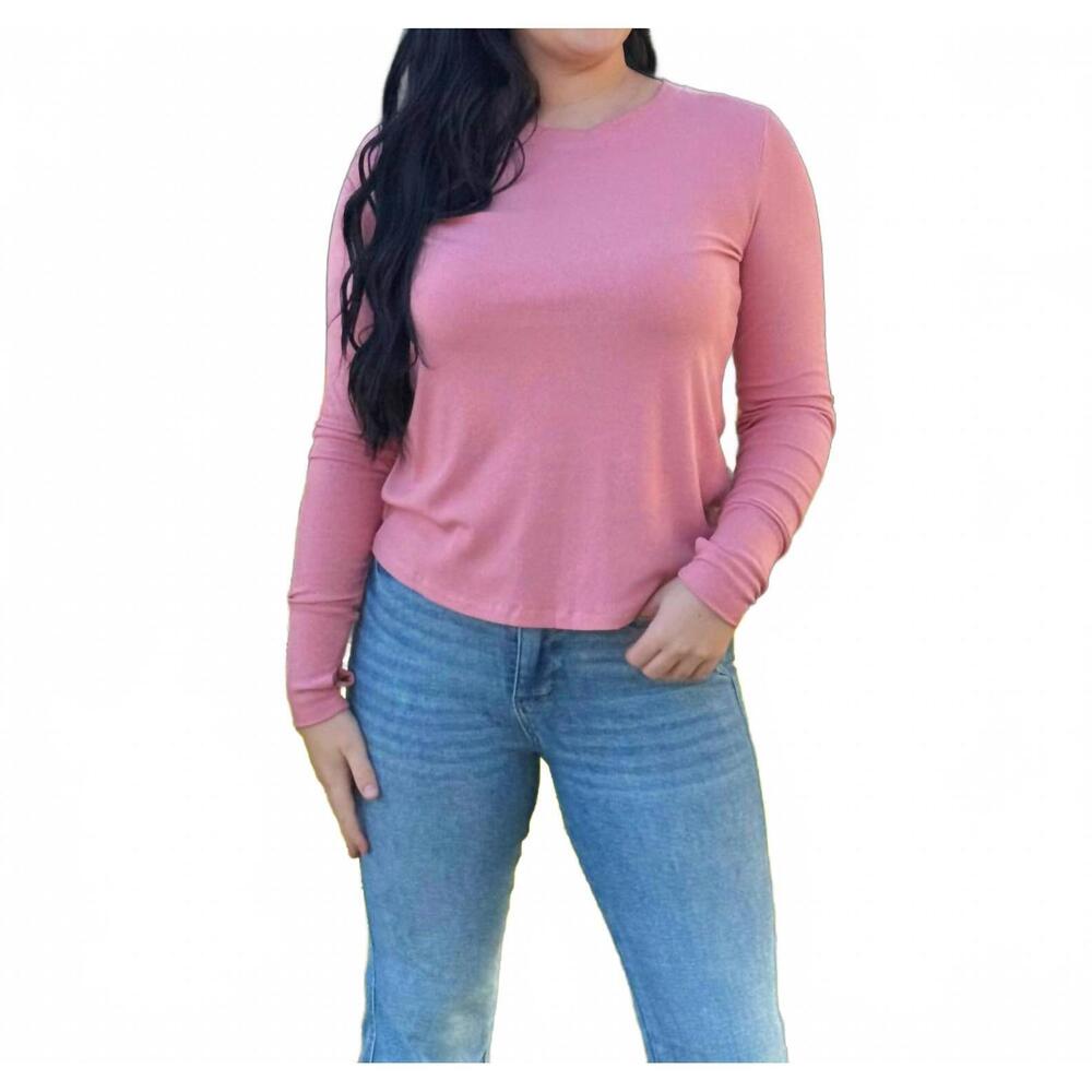 NEW SOUTHERN GRACE rhonda long sleeve top in blush